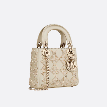 MINI LADY DIOR MIT PERLENSTICKEREI