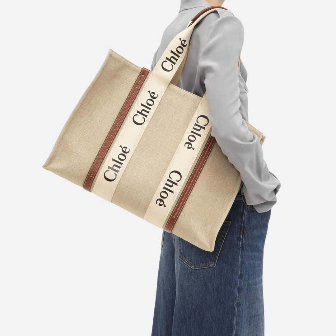 GROßE WOODY-TASCHE AUS LEINEN VON CHLOÉ