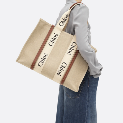 GROßE WOODY-TASCHE AUS LEINEN VON CHLOÉ