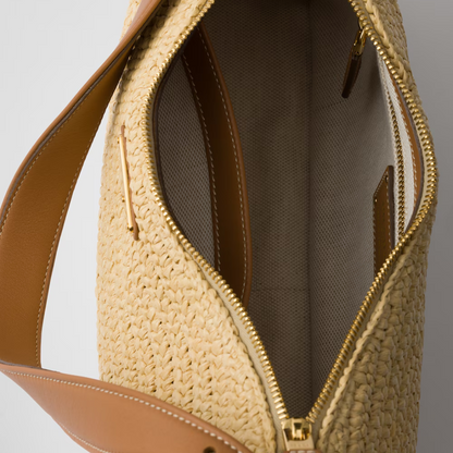 PRADA – AIMÉE TASCHE AUS HÄKELARBEIT UND LEDER (GROSS)