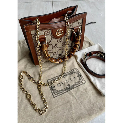 GUCCI DIANA KLEINE TOTE-TASCHE MIT KRISTALLEN