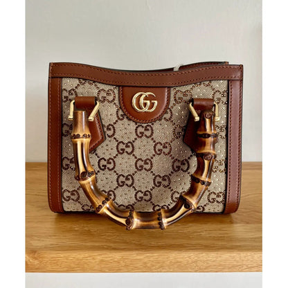 GUCCI DIANA KLEINE TOTE-TASCHE MIT KRISTALLEN