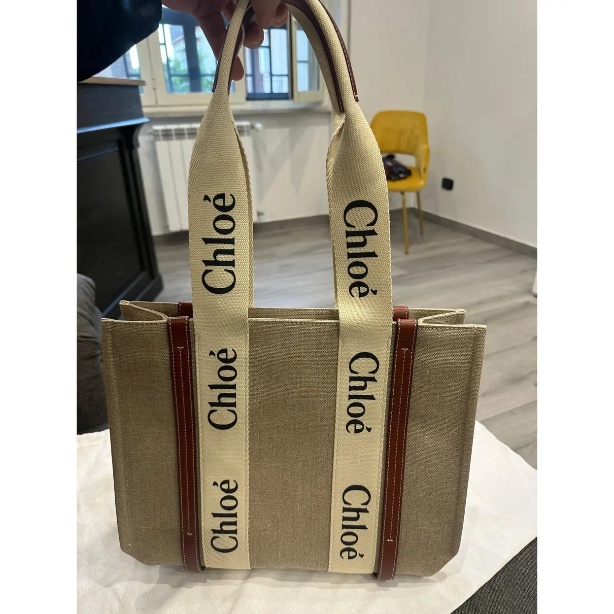 GROßE WOODY-TASCHE AUS LEINEN VON CHLOÉ