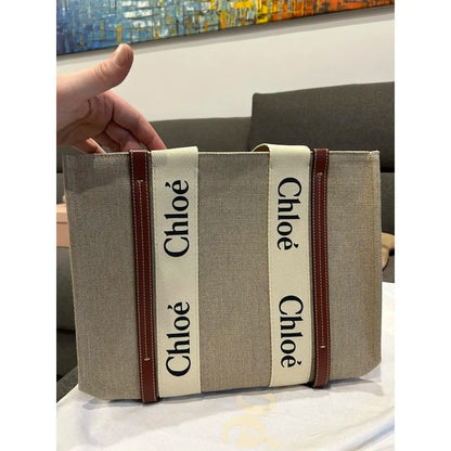 GROßE WOODY-TASCHE AUS LEINEN VON CHLOÉ